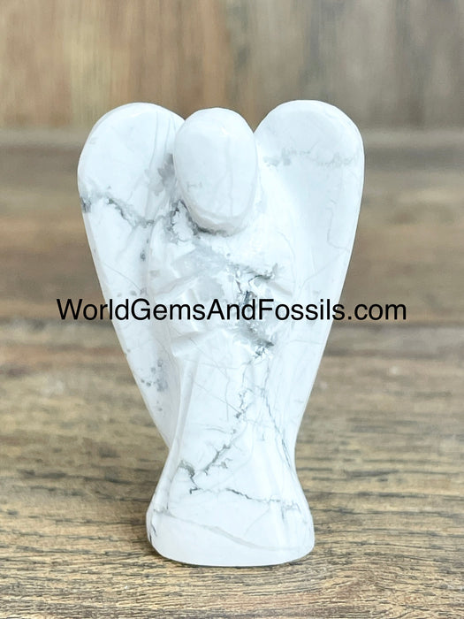 2" White Howlite Angel