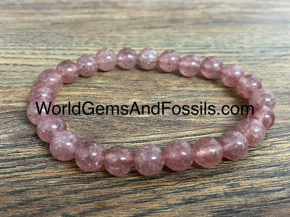 Strawberry Quartz Bracelet 8mm