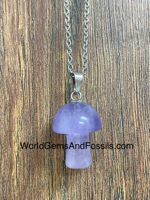 Amethyst Mushroom Necklace