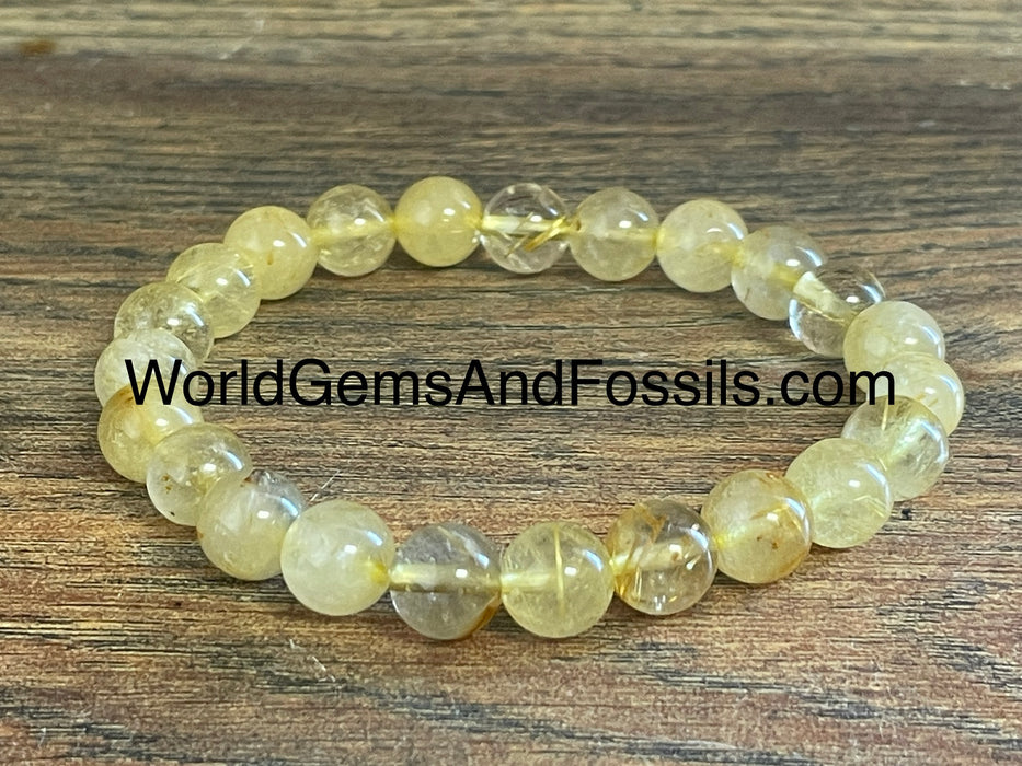 Golden Rutilated Quartz Bracelet 8mm