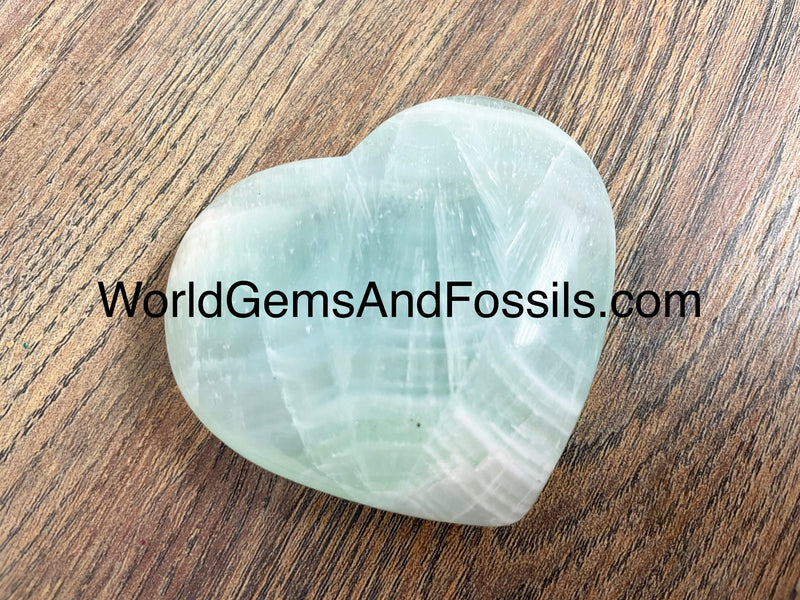 Caribbean Calcite Heart 50-55mm