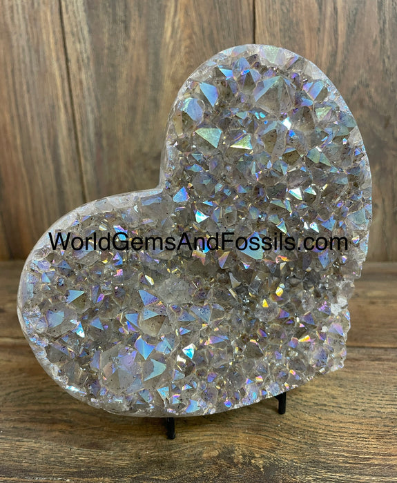 Aura Amethyst Heart 6” #16