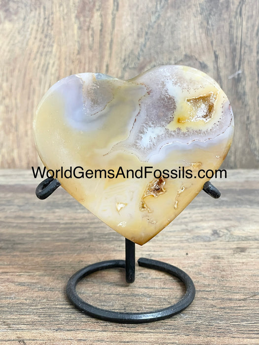 Agate Heart On Stand