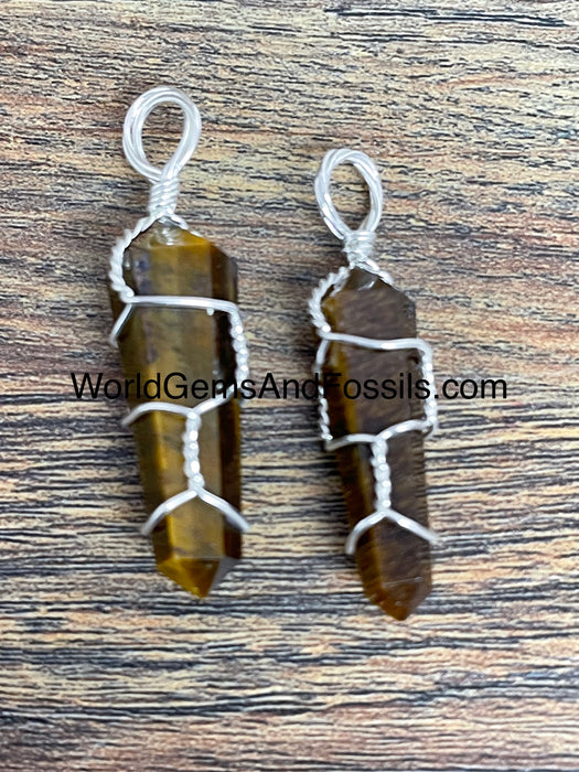 Tiger Eye Pendant Double Point