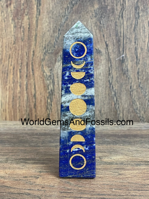 Lapis Moon Phase Tower 4.5"-5.5"