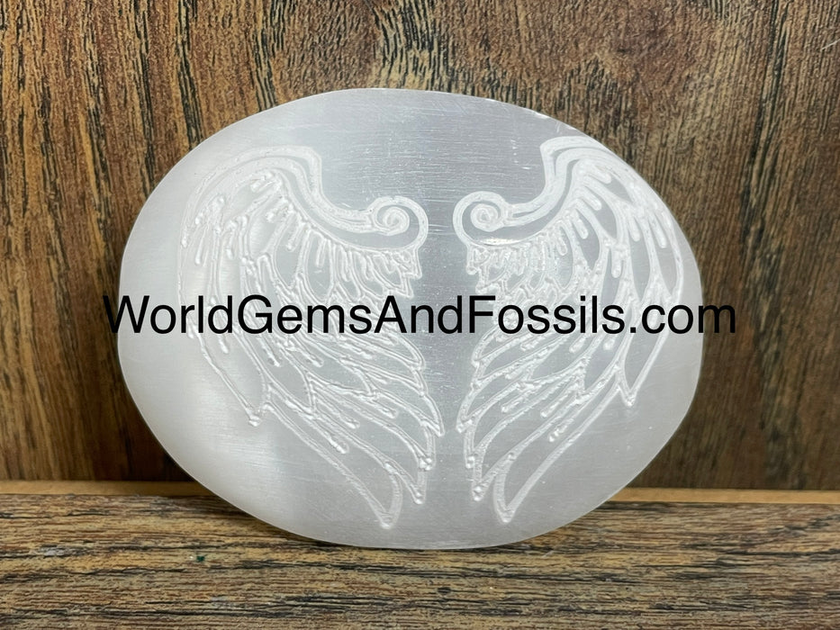 Selenite Palm Stone Angel Wing