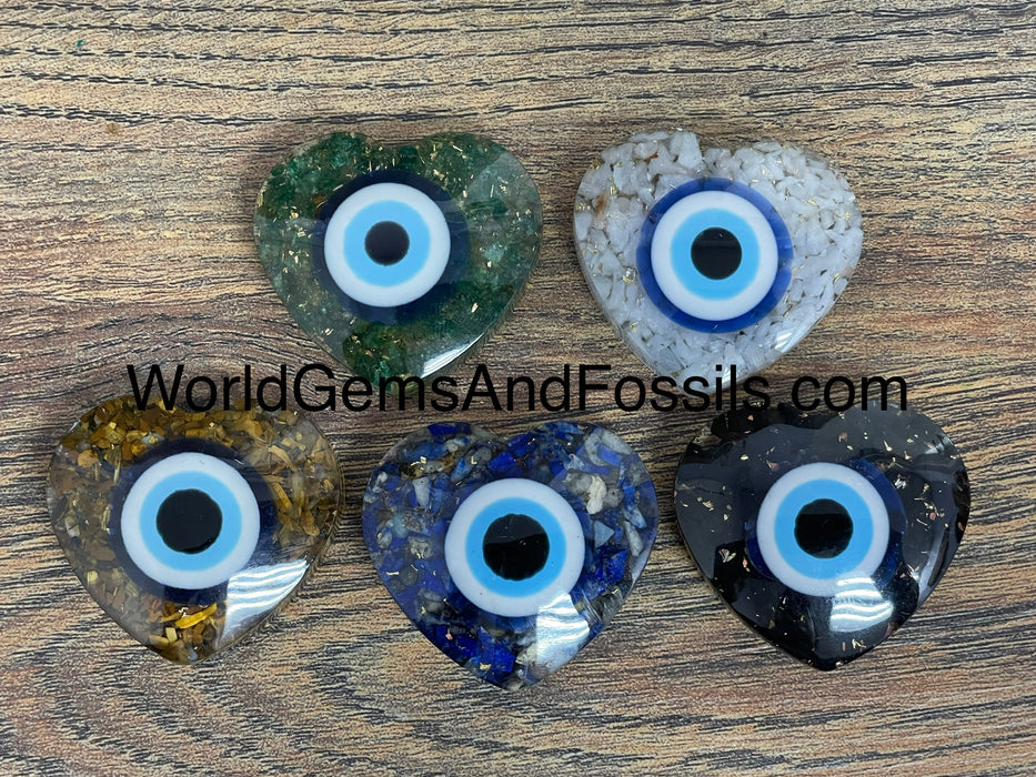 Gemstone Evil Eye Orgone Heart