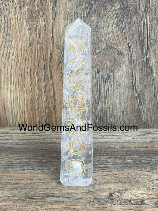 Clear Quartz Chakra Tower 4.5"-5.5"