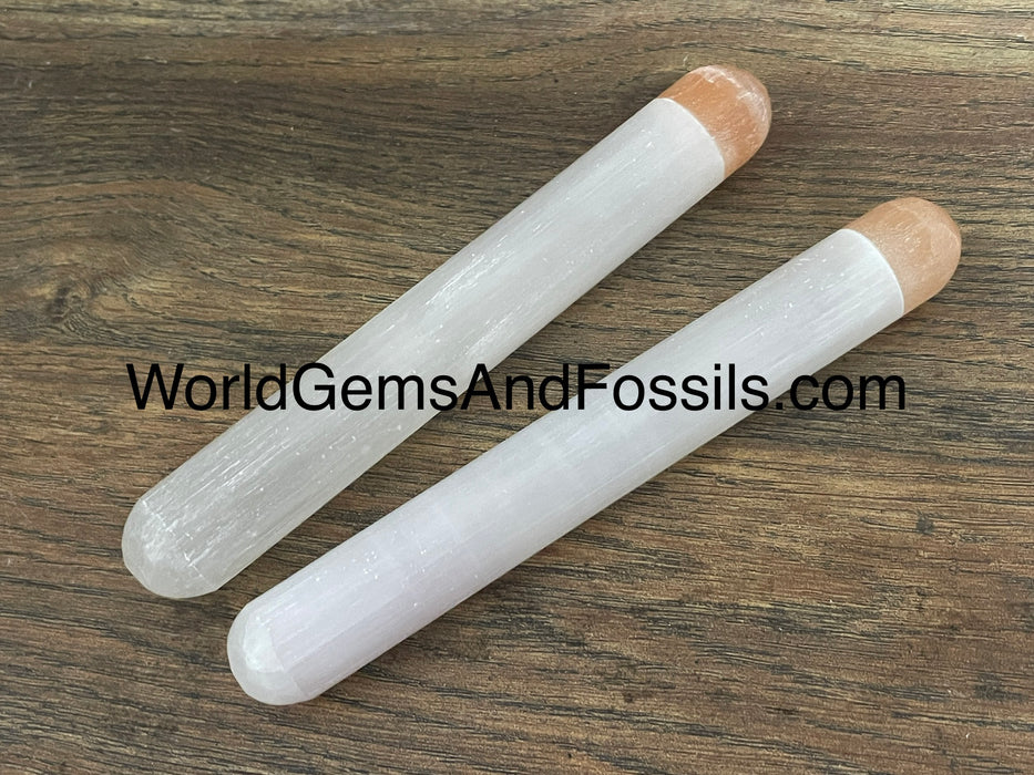 Selenite Wand With Orange End 6"