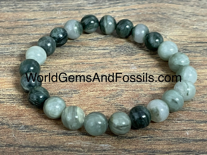 Green Hair Quartz Bracelet 8mm