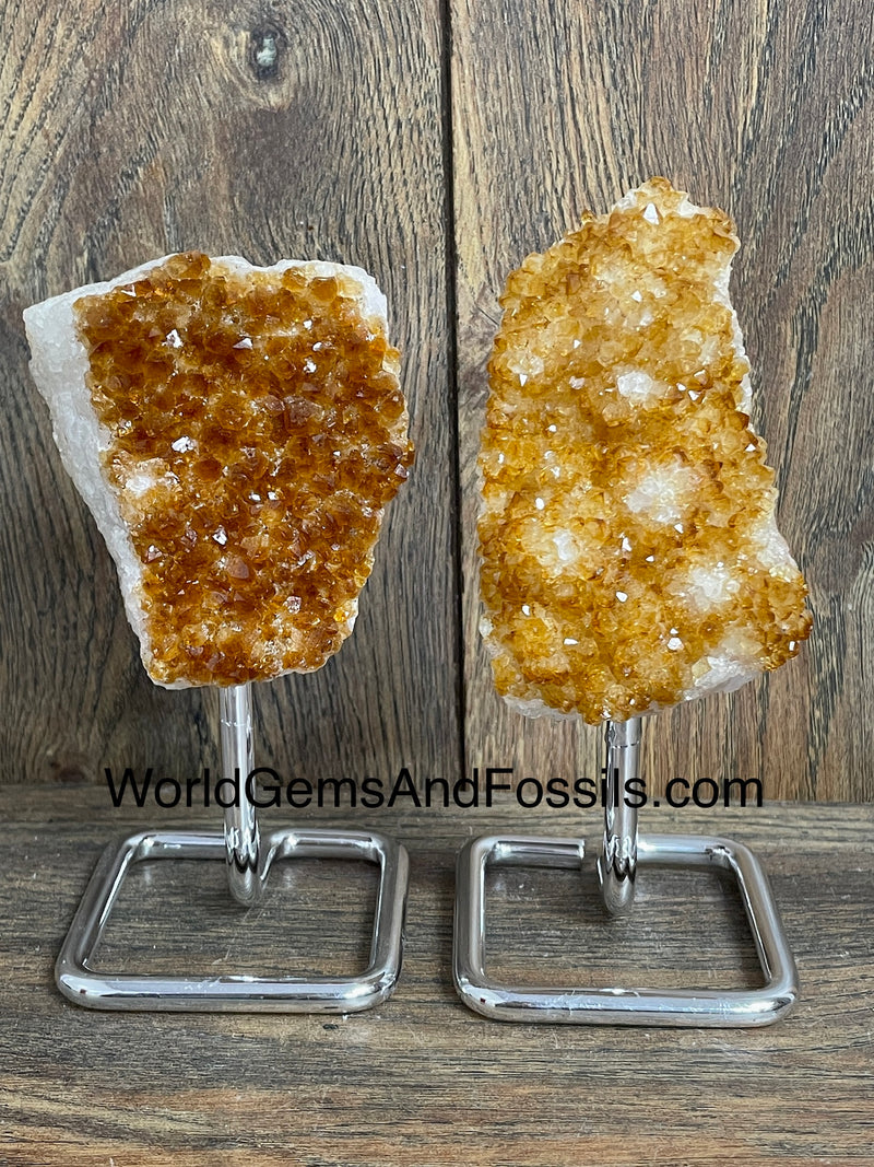 Citrine On Silver Stand
