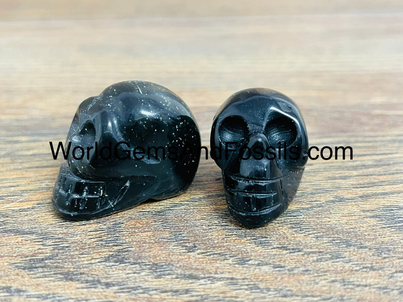 1" Black Obsidian Skull