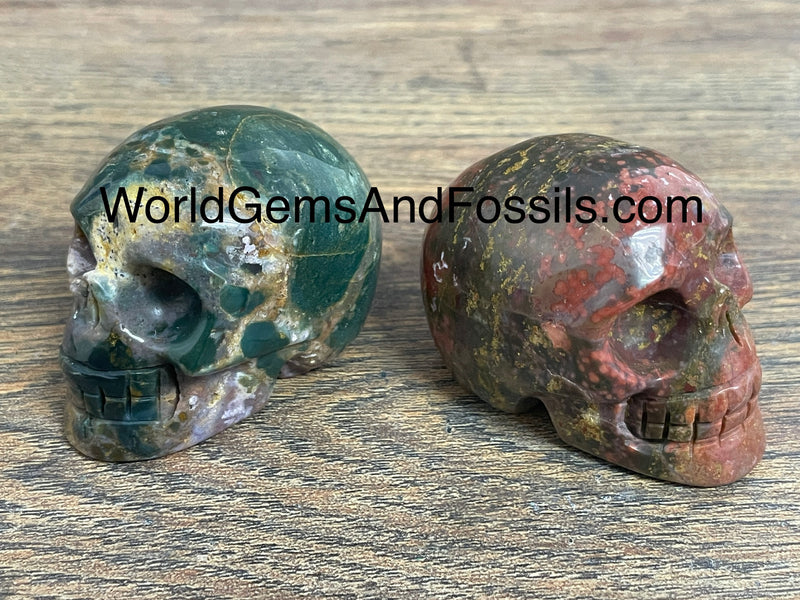 2" Ocean Jasper Skull