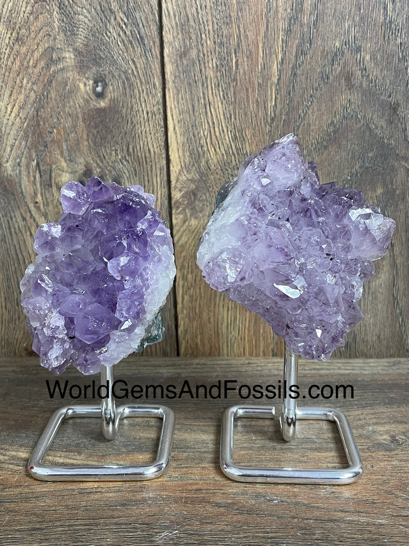 Amethyst On Silver Stand