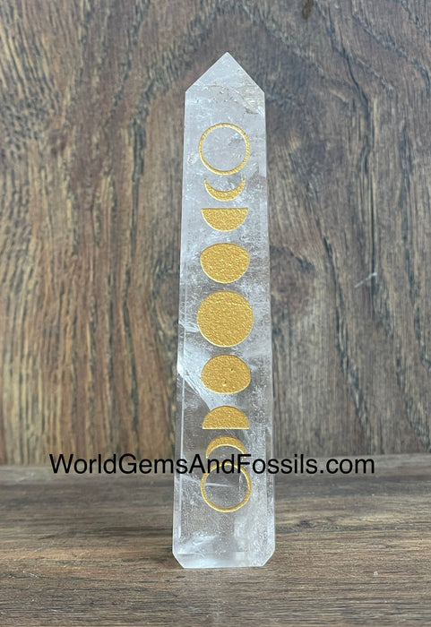 Clear Quartz Moon Phase Tower 4.5"-5.5"