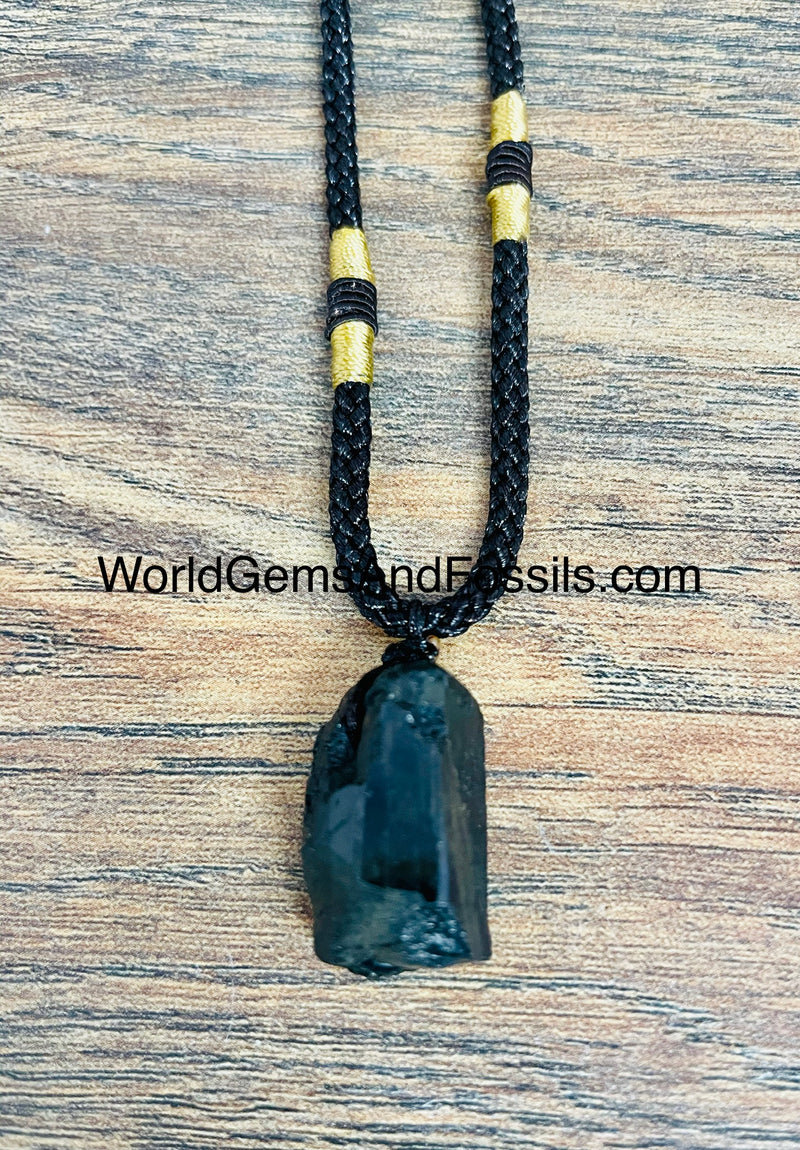 Black Tourmaline Necklace Natural Stone