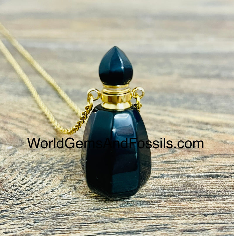 Black Obsidian Perfume Necklace