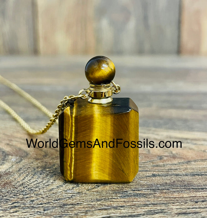 Tiger Eye Perfume Necklace