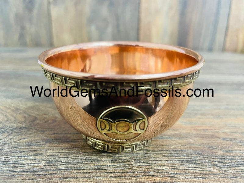 Copper Bowl With Moon Symbol