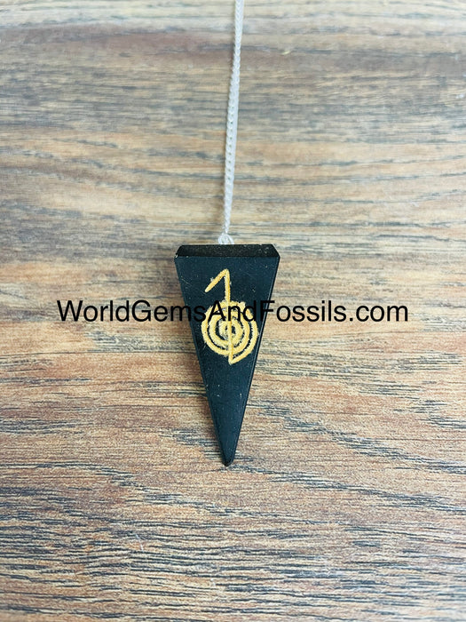 Nuumite Pendulum With Reiki Symbols