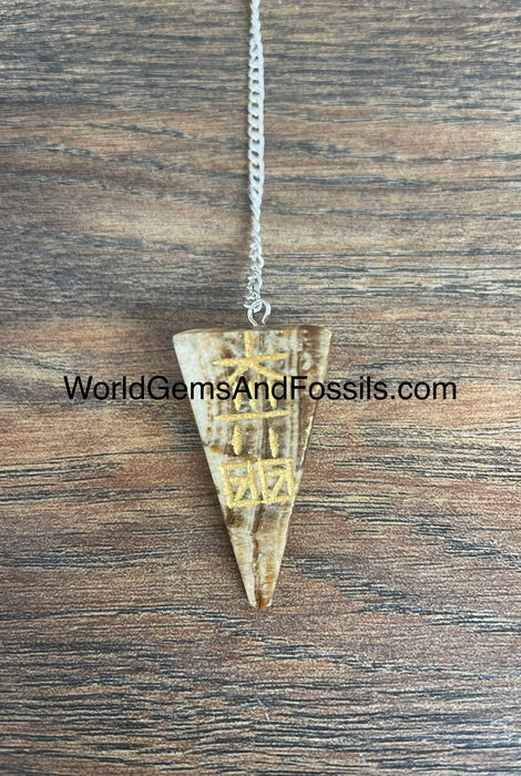 Aragonite Pendulum With Reiki Symbols