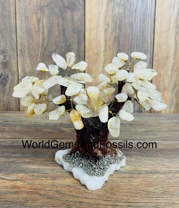 Citrine Gem Tree On Onyx Base 6”