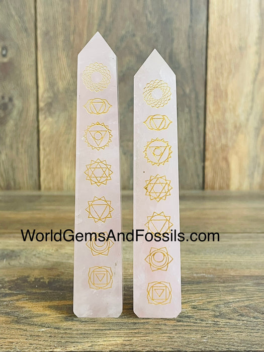 Rose Quartz Chakra Tower 4.5"-5.5"