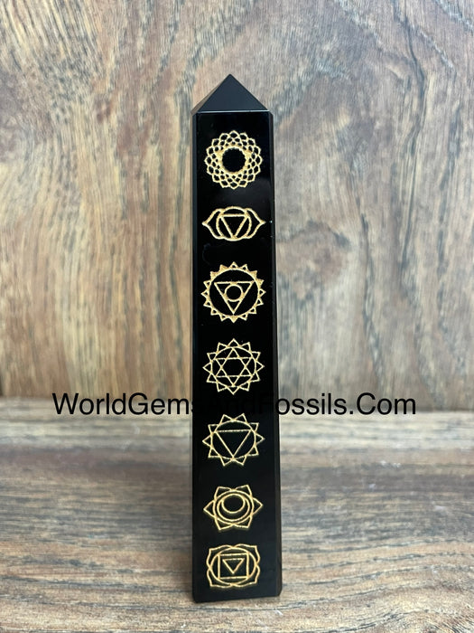 Black Tourmaline Chakra Tower 4.5"-5.5"