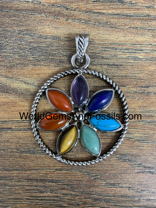 Chakra Flower Pendant