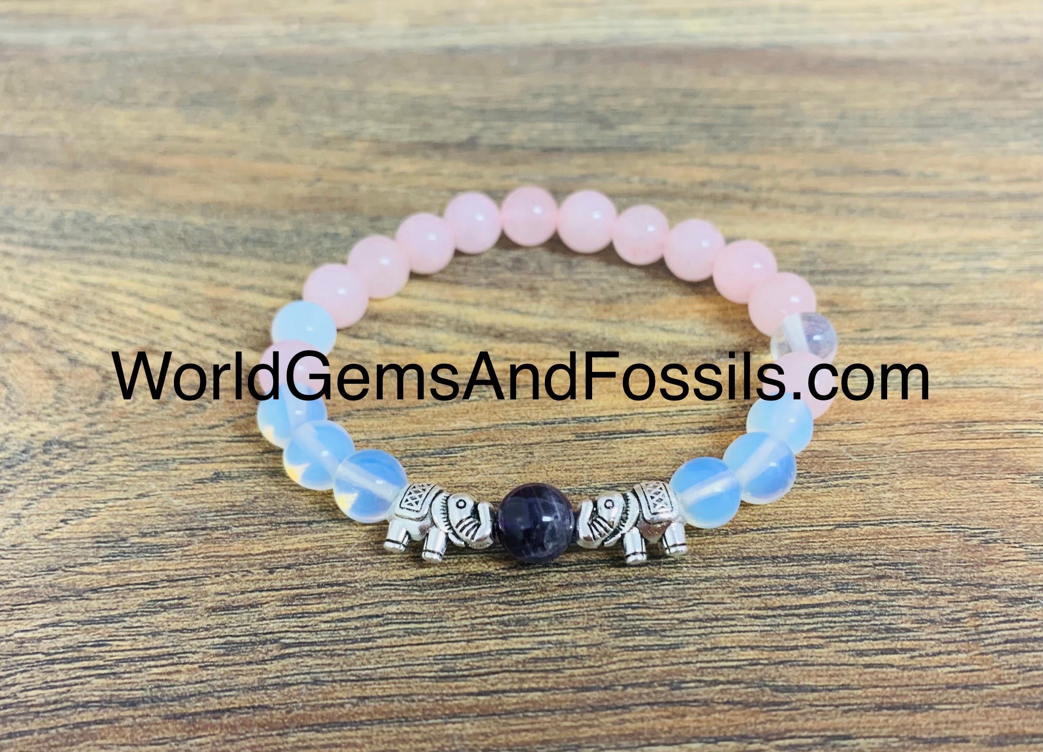 Rose Quartz Elephant Bracelet