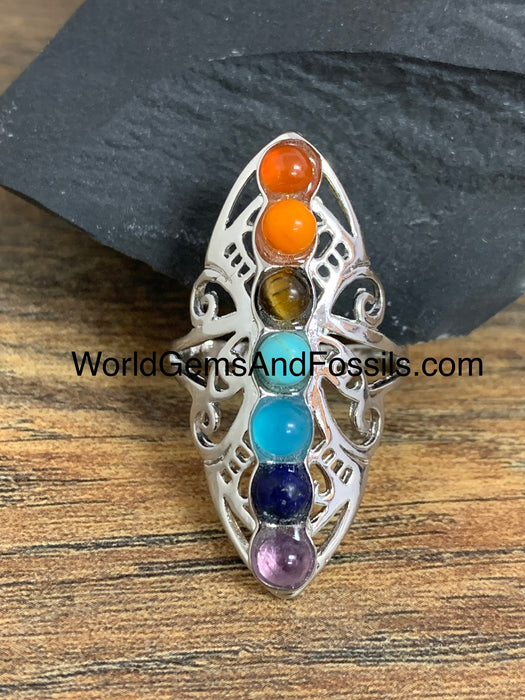 Chakra Oval Ring Adjustable