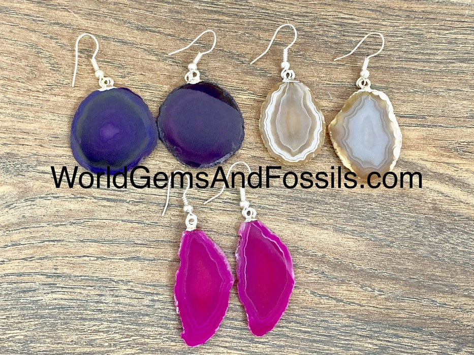 Agate Slice Earring Plain