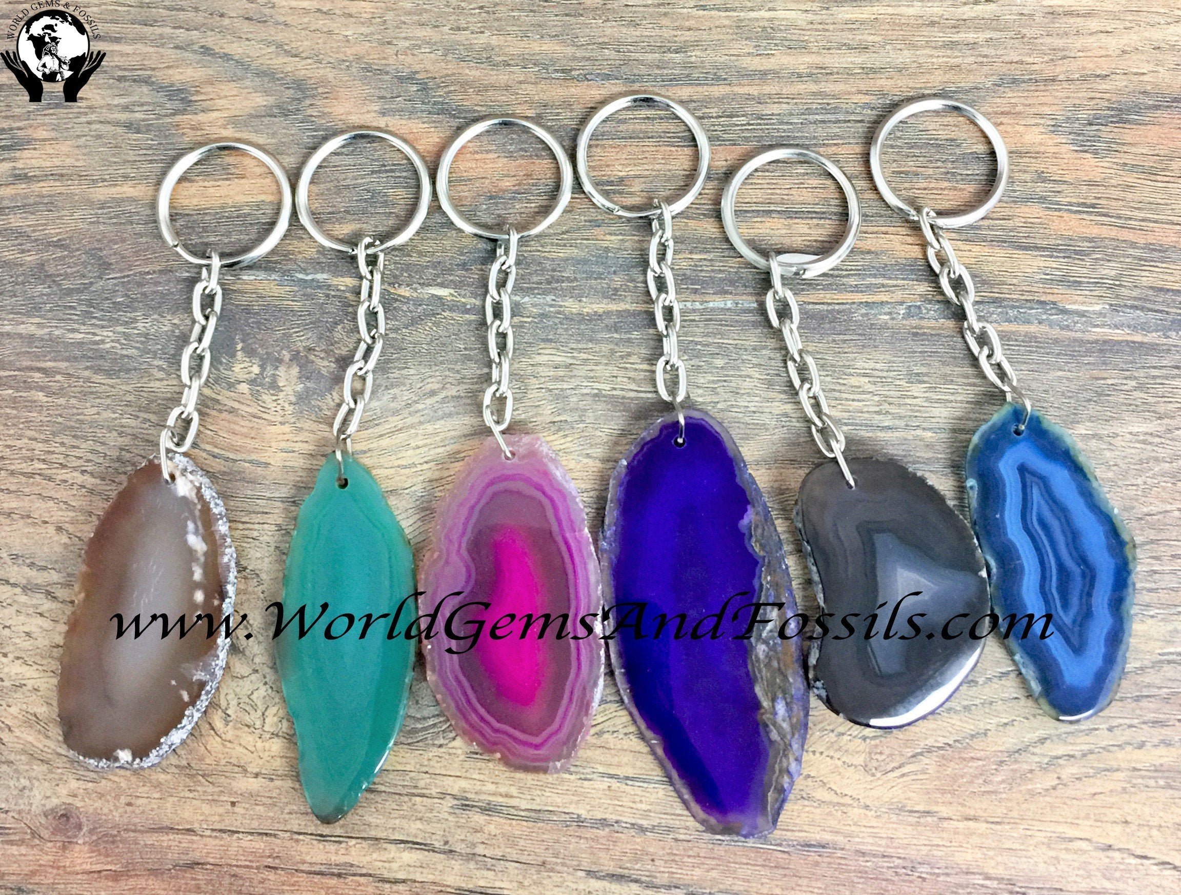 Agate Slice Key Chains