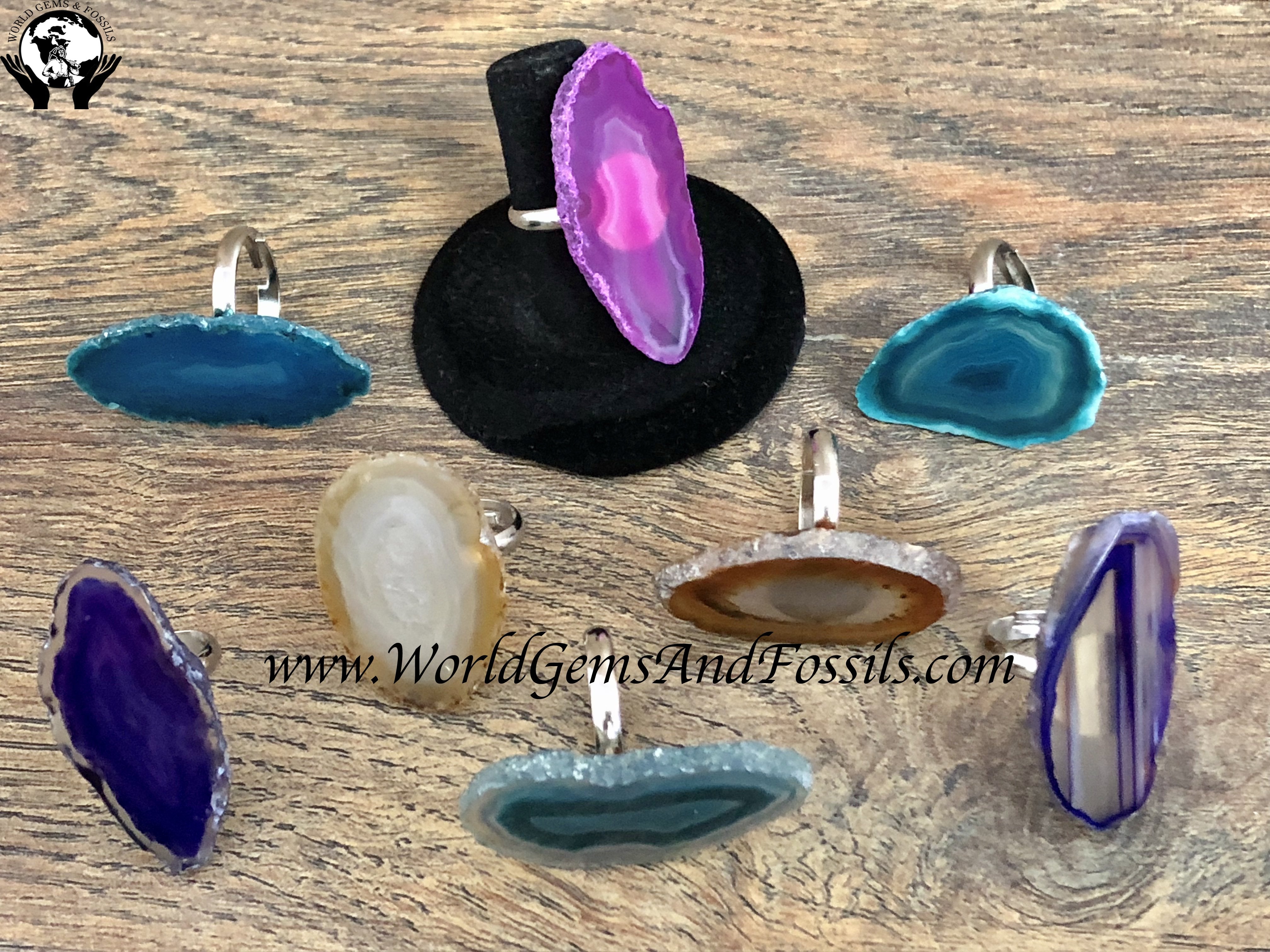 Agate Slice Rings