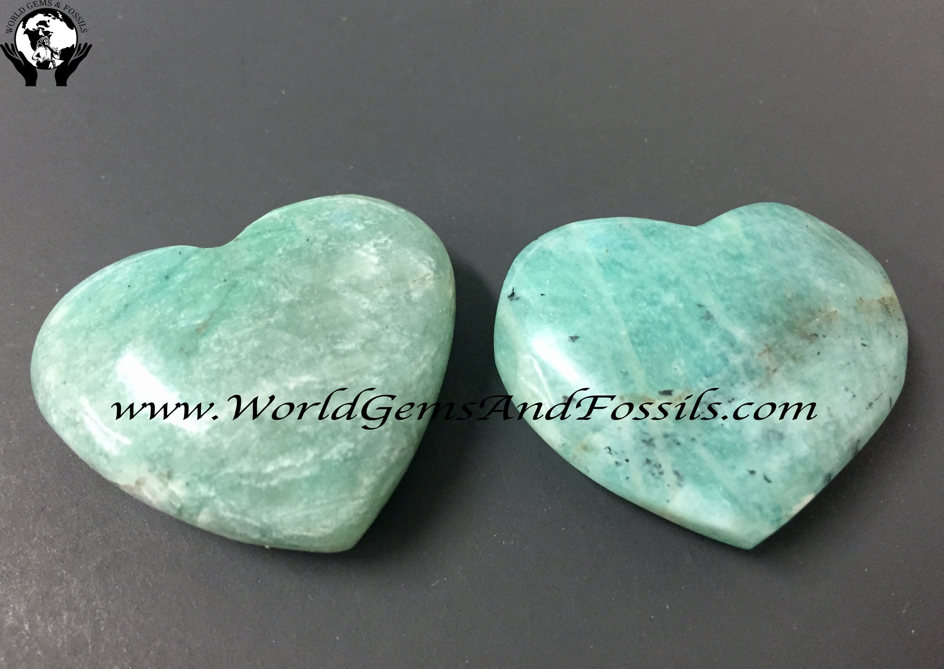 Amazonite Hearts 30-37mm