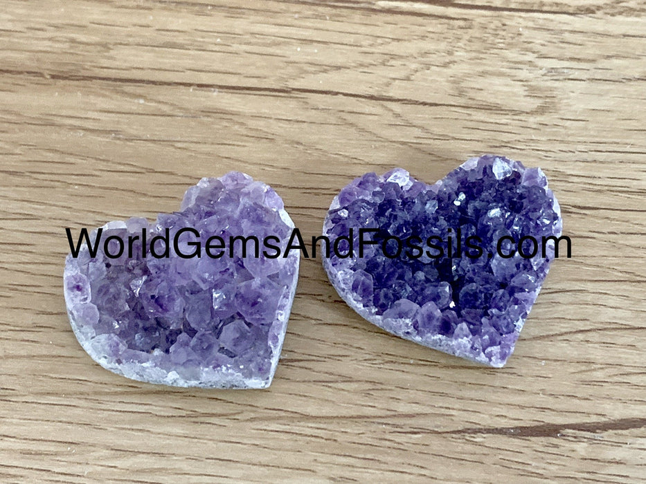 Amethyst Druze Hearts 1.5"-1.7"
