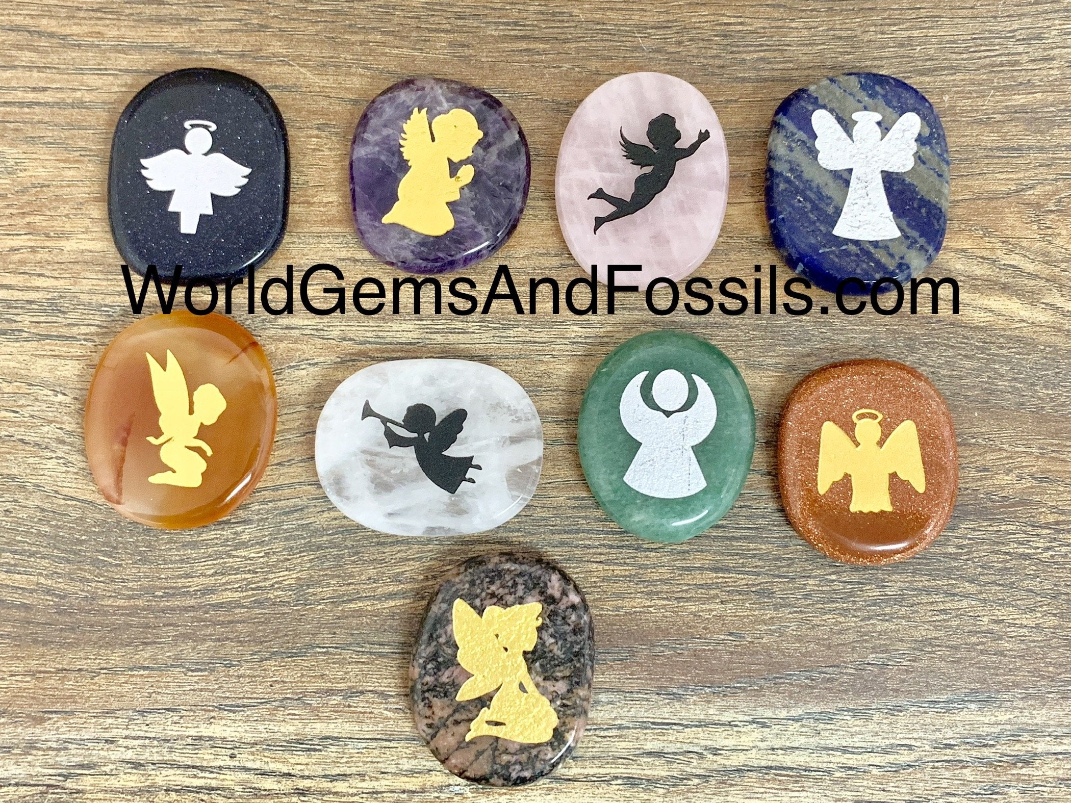 Angel Engraved Palm Stones