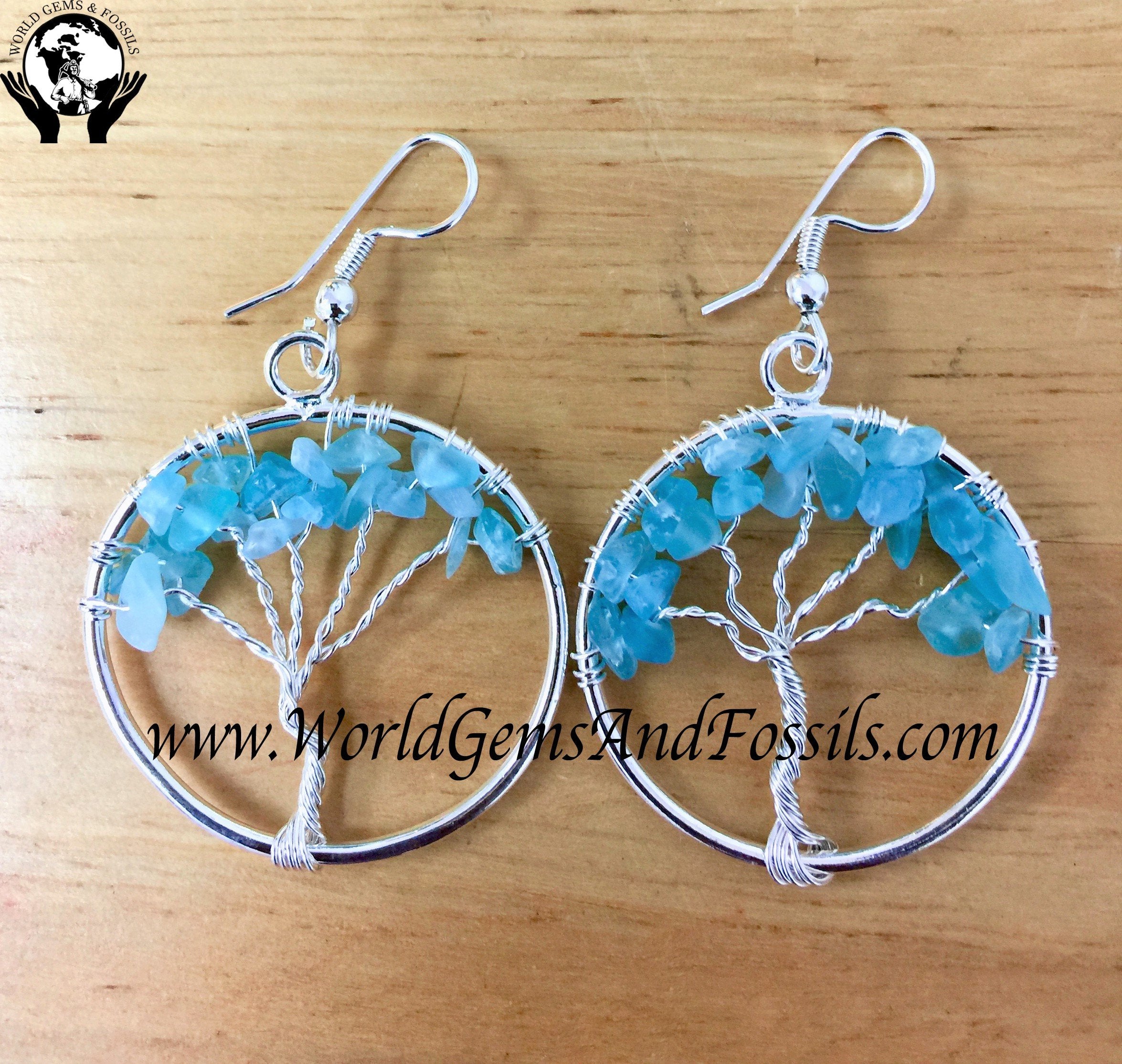Apatite Tree of Life Earrings