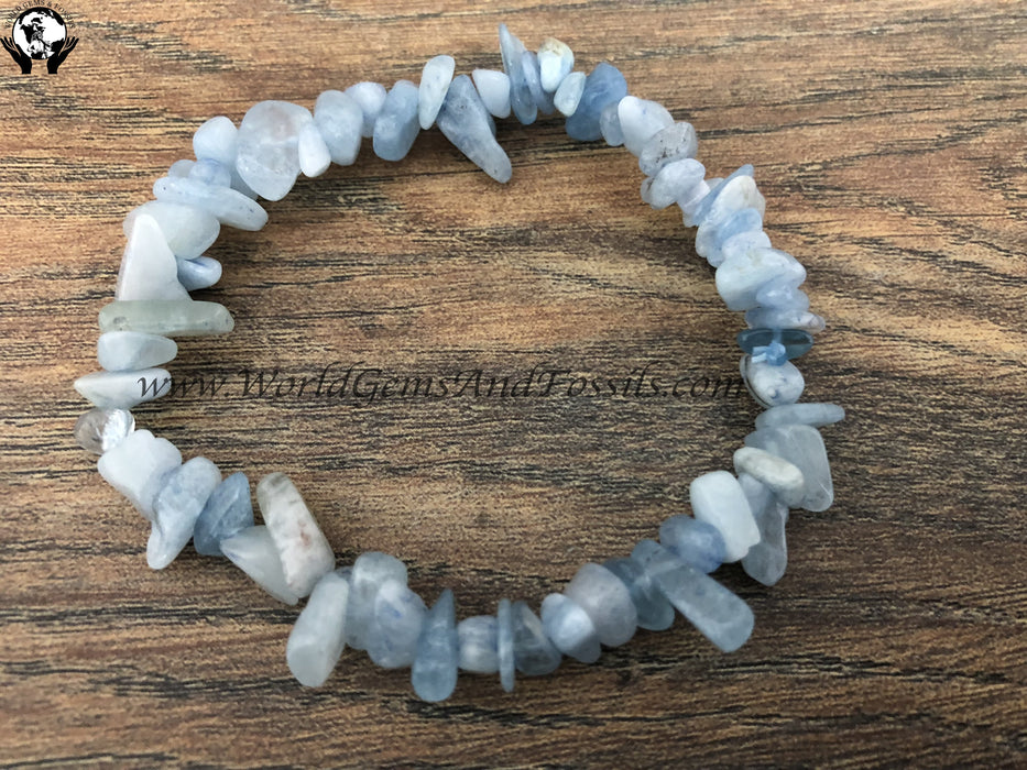 Aquamarine Chip Bracelet Blue