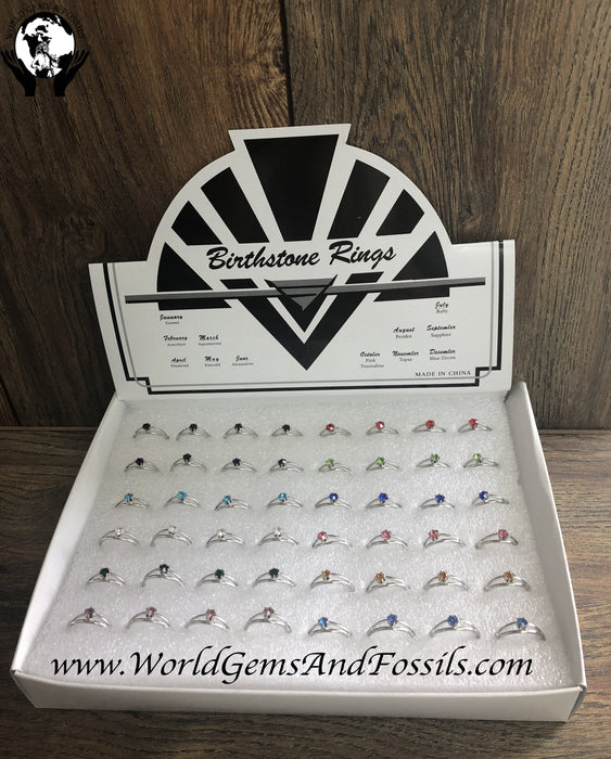 Birthstone Rings 48pcs/Box