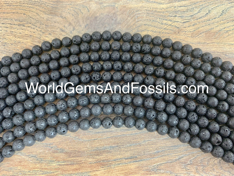 Black Lava Beads 8mm