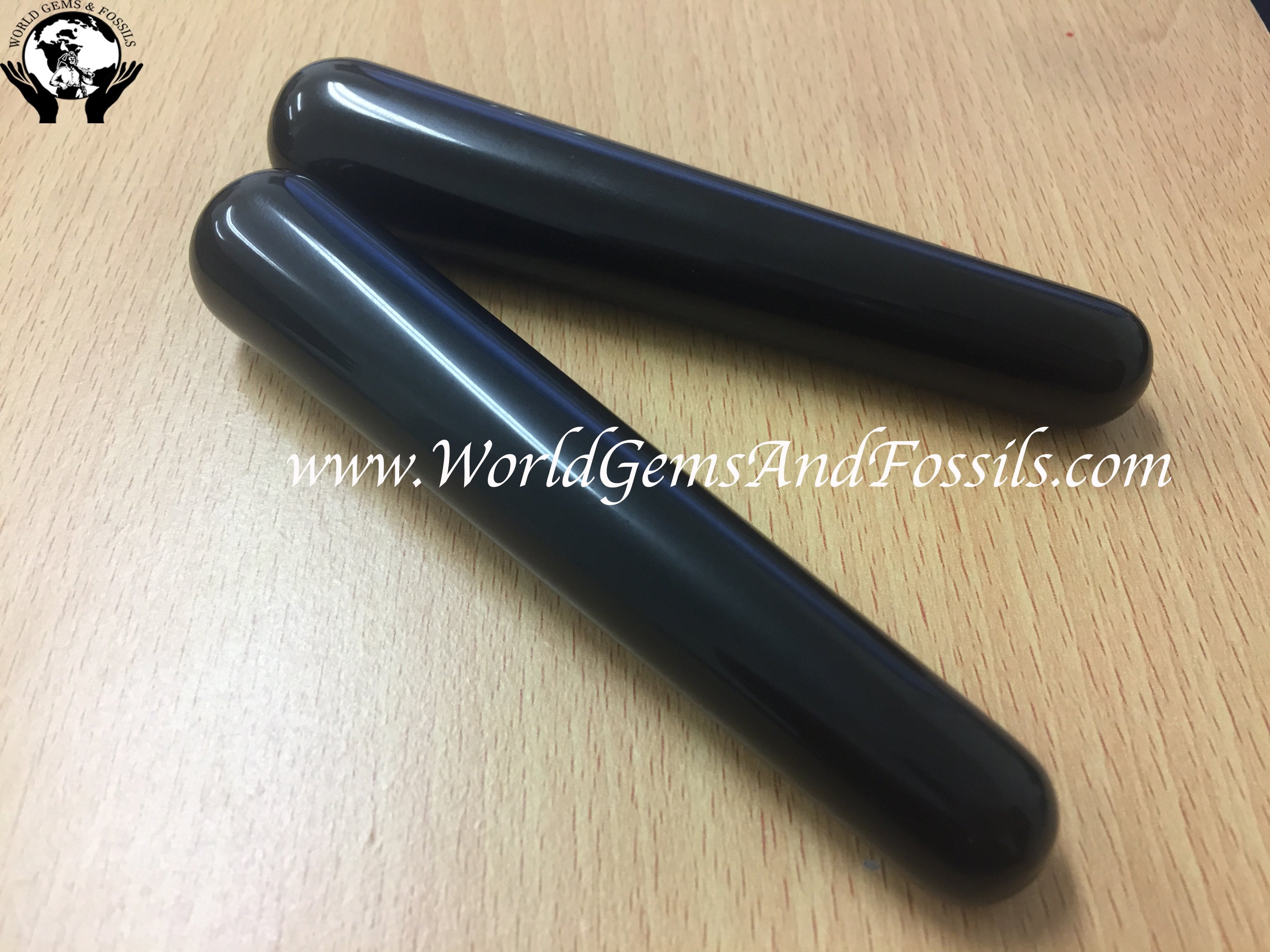 Black Obsidian Round Ends Wands