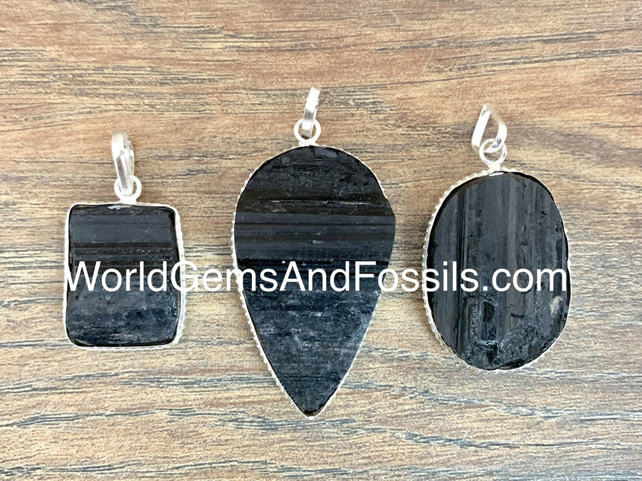 Black Tourmaline Cab Pendants