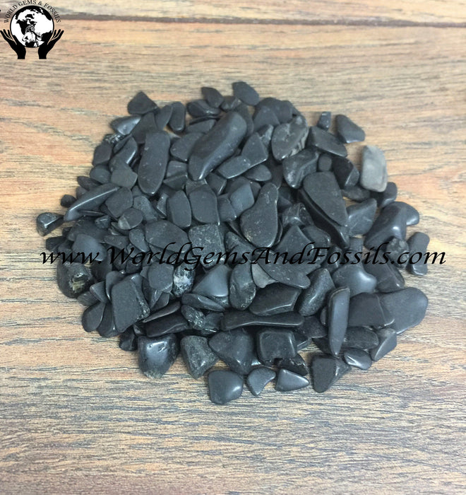 Black Tourmaline Chip Stone 7-10mm 1 lb