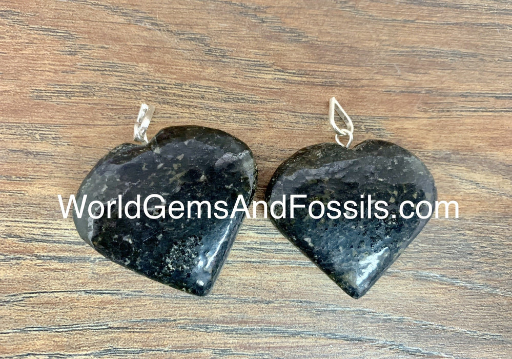 Black Tourmaline Heart Pendants