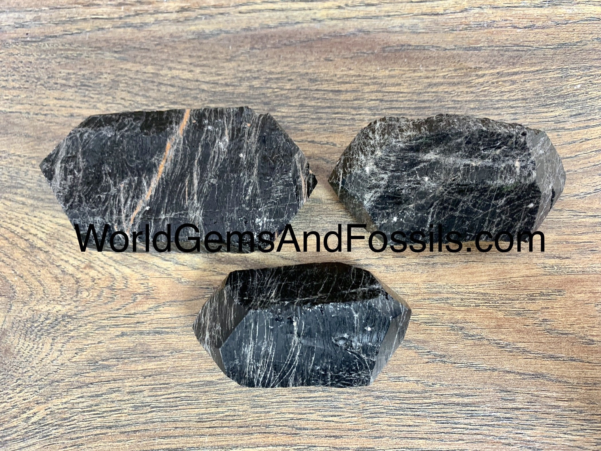 Black Tourmaline With Hematite DT Points