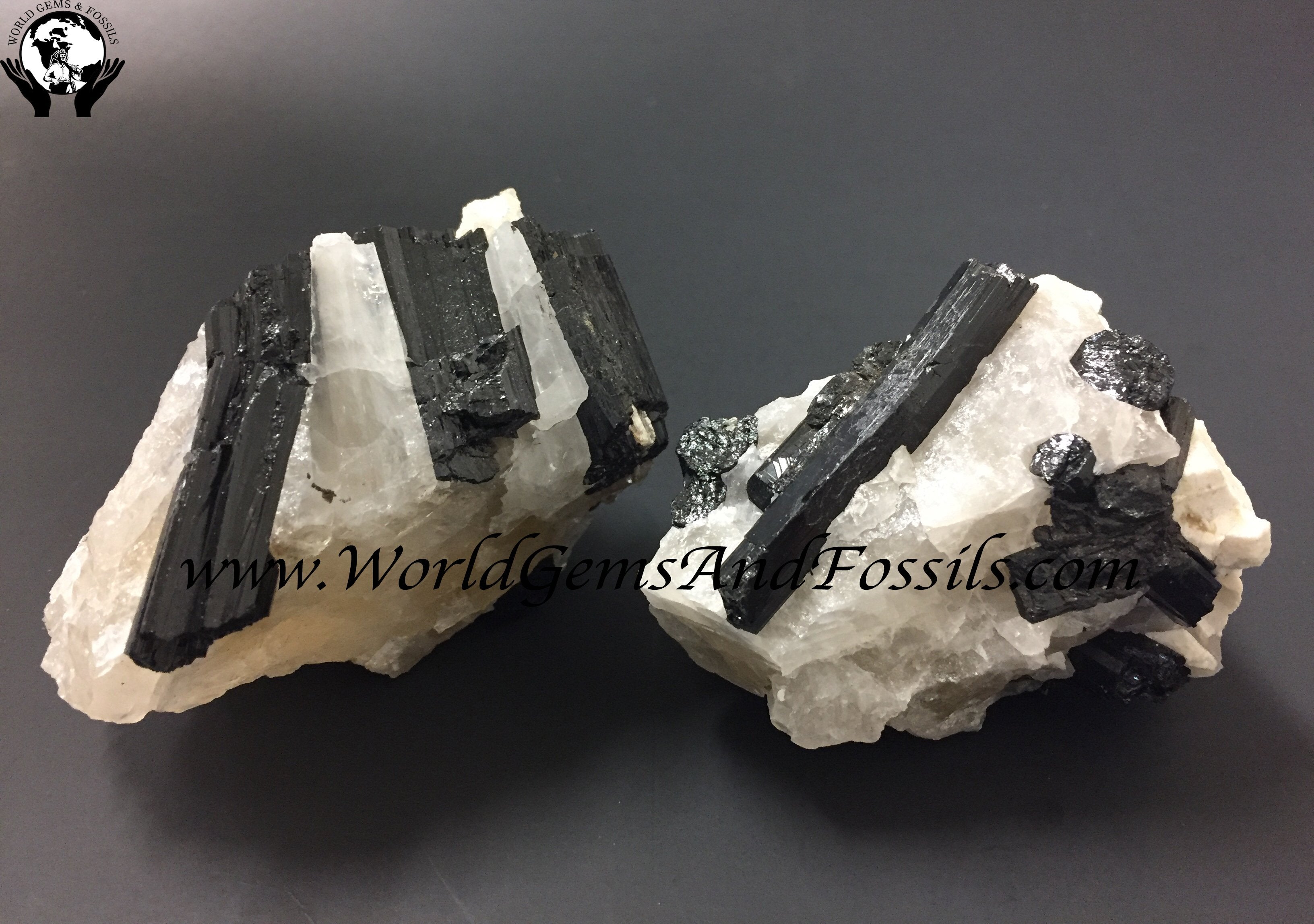 Black Tourmaline with Quartz