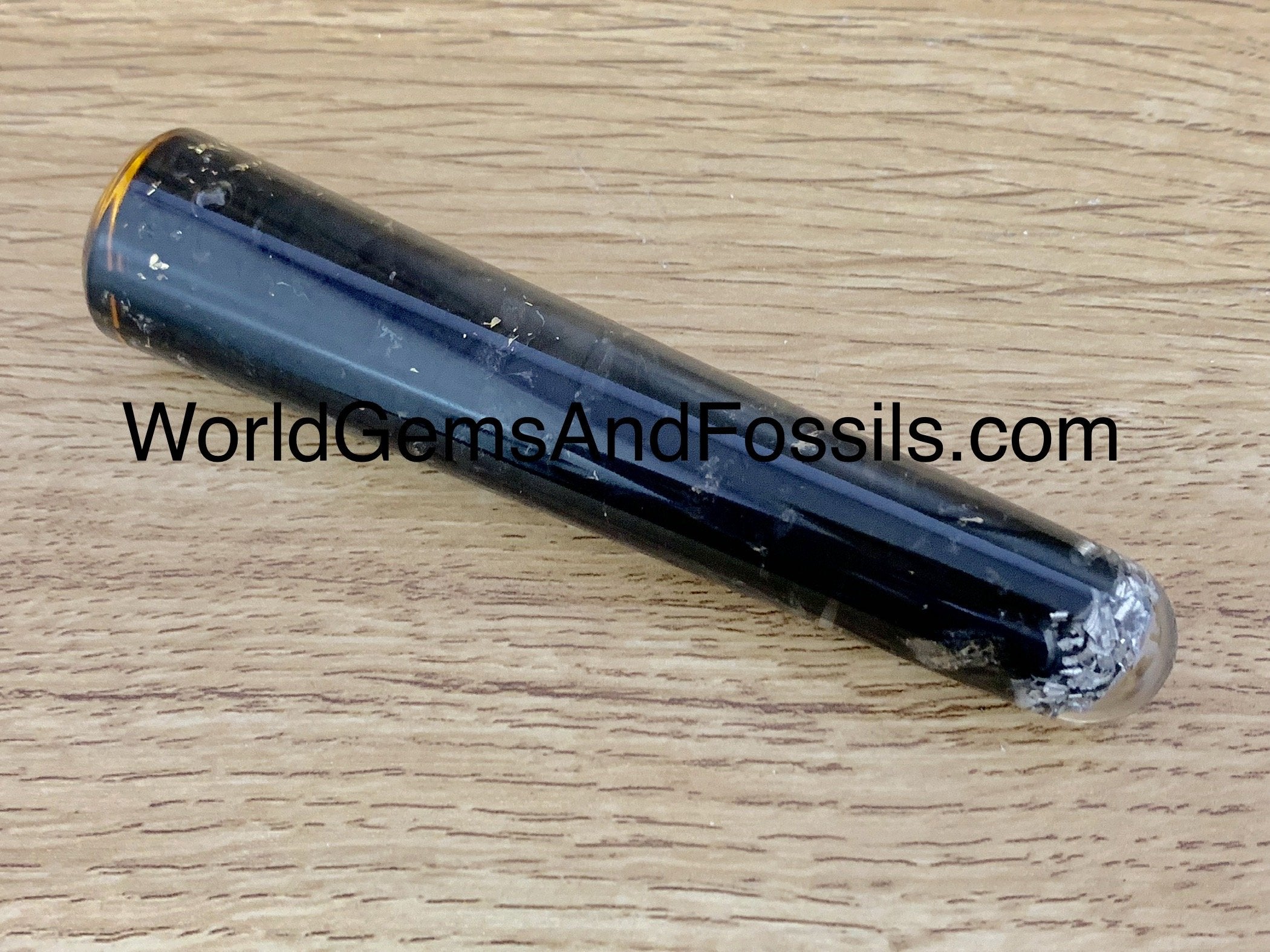Black Tourmaline With Selenite Orgone Wand 4.5"