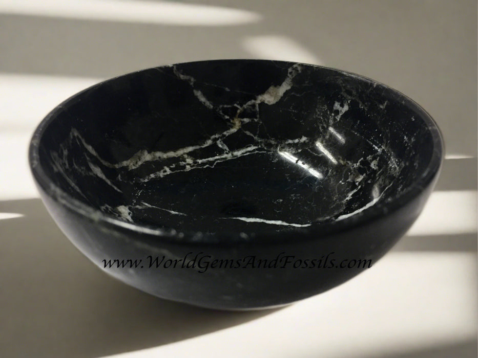Black Zebra Marble Bowl 3"
