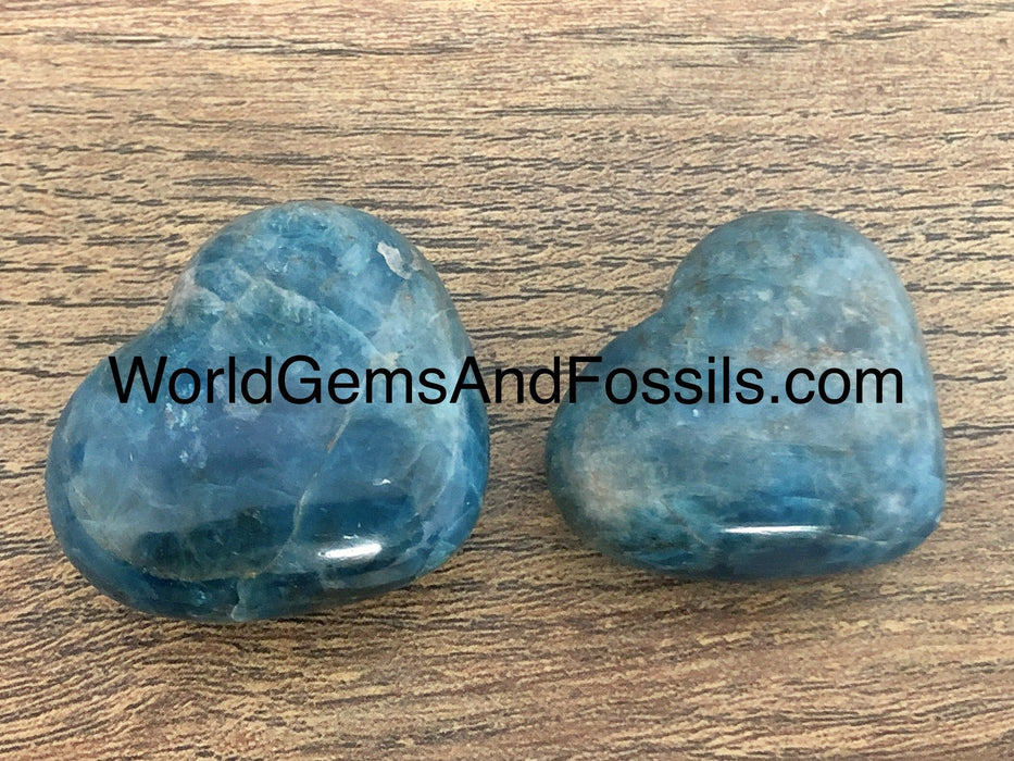 Blue Apatite Hearts 30-35mm